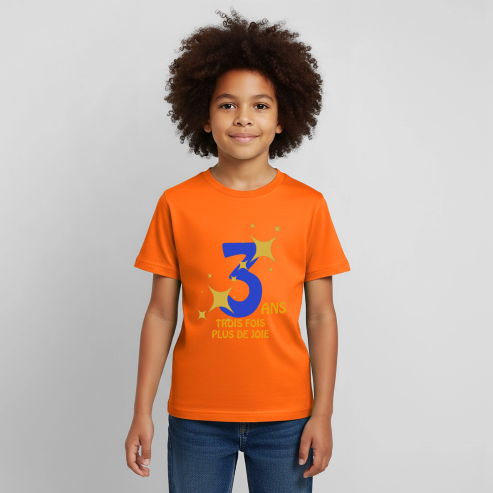 T-shirt Enfant anniversaire Lapè bleu - Lusoquot - orange