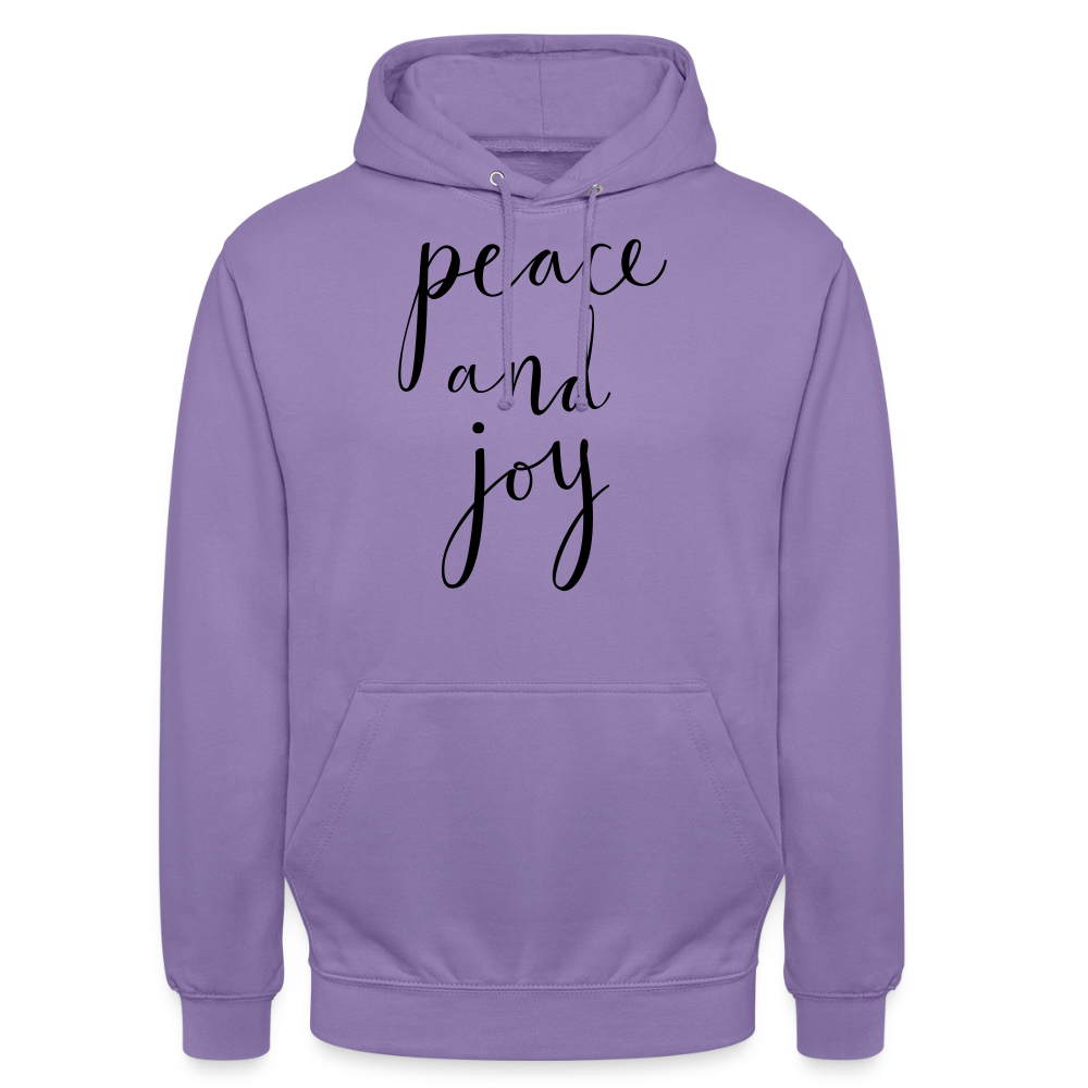 Sweat-shirt à capuche unisexe_peace_noir_peaceandjoy - lavande