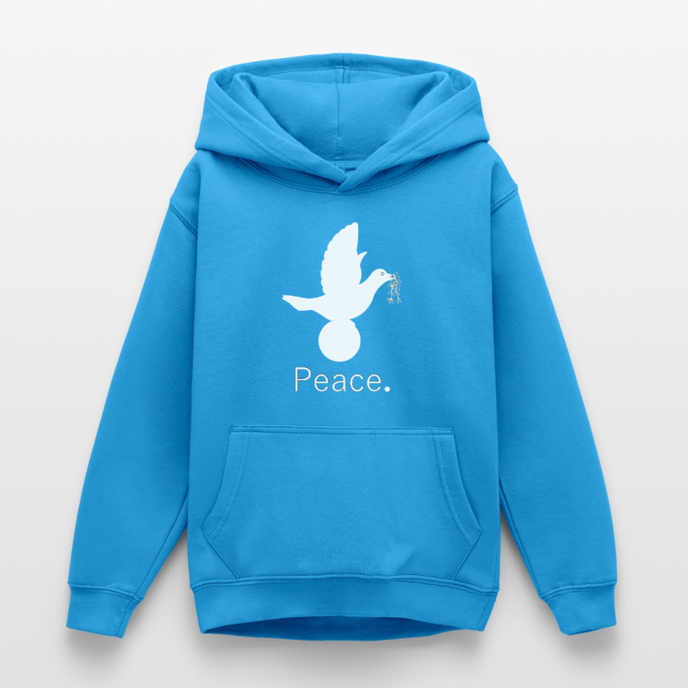 Sweat à capuche Ado_peaceblanc - bleu mer