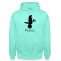 Sweat-shirt à capuche unisexe Peace noir Lusoquot - menthe