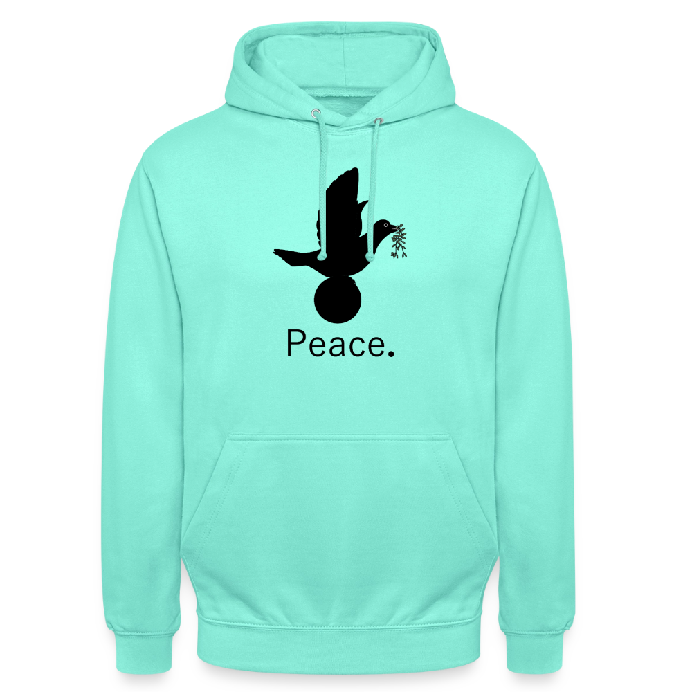 Sweat-shirt à capuche unisexe Peace noir Lusoquot - menthe