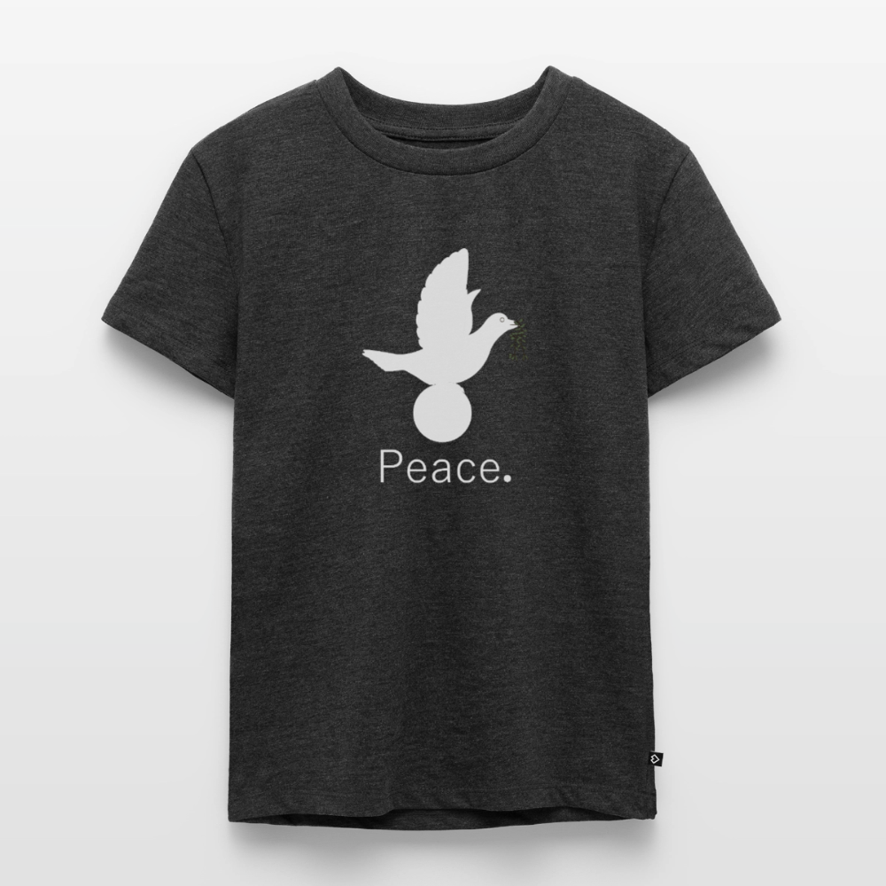 T-shirt Premium Enfant Peace blanc - Lusoquot - anthracite chiné