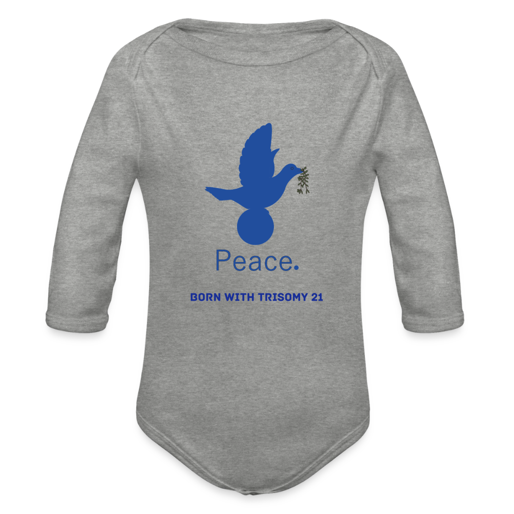 Body Bébé bio manches longues_peacebleu - gris chiné