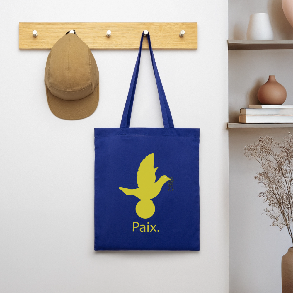 Tote Bag Paix jaune - Lusoquot - bleu royal