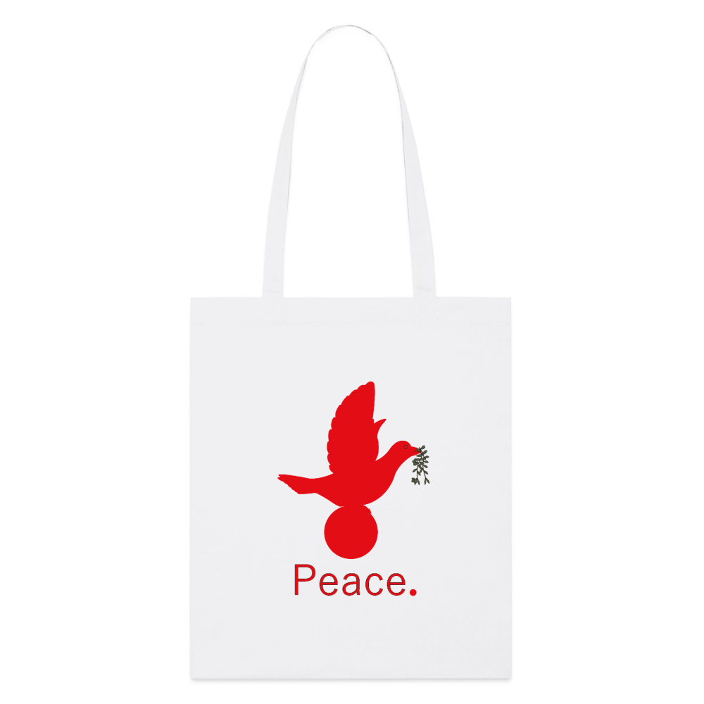 Tote bag bio Stanley/Stella Peace rouge - Lusoquot - blanc
