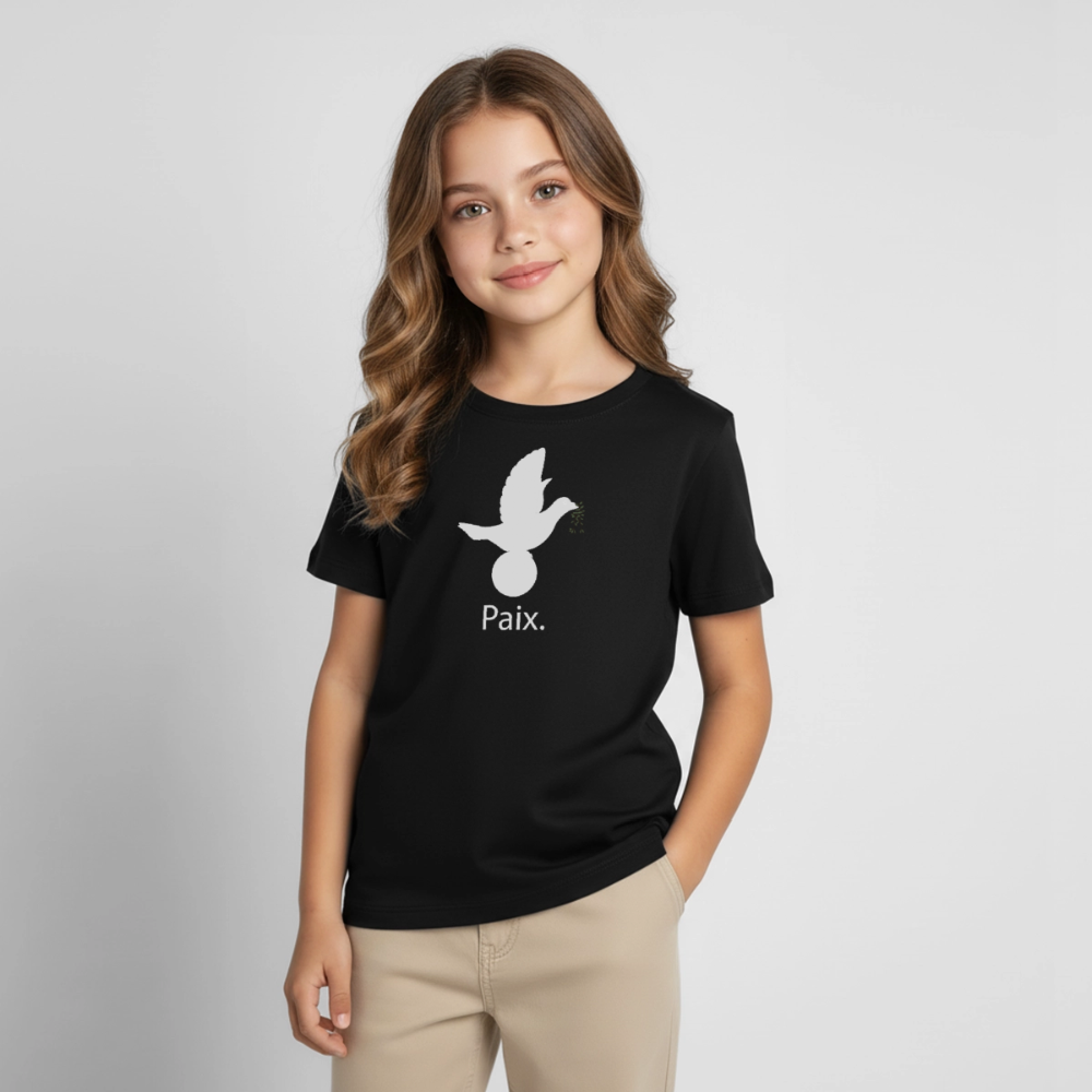 T-shirt Enfant Paix blanc - Lusoquot - noir