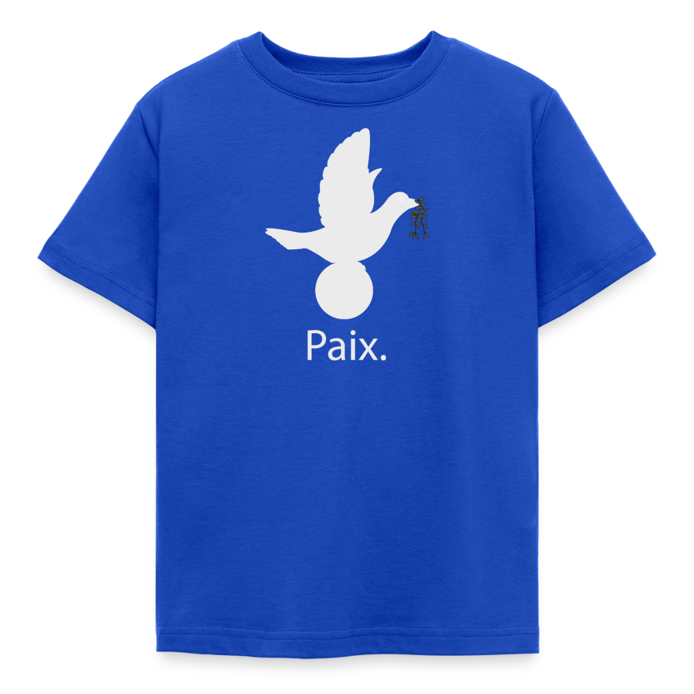 T-shirt Enfant Paix blanc - Lusoquot - bleu royal