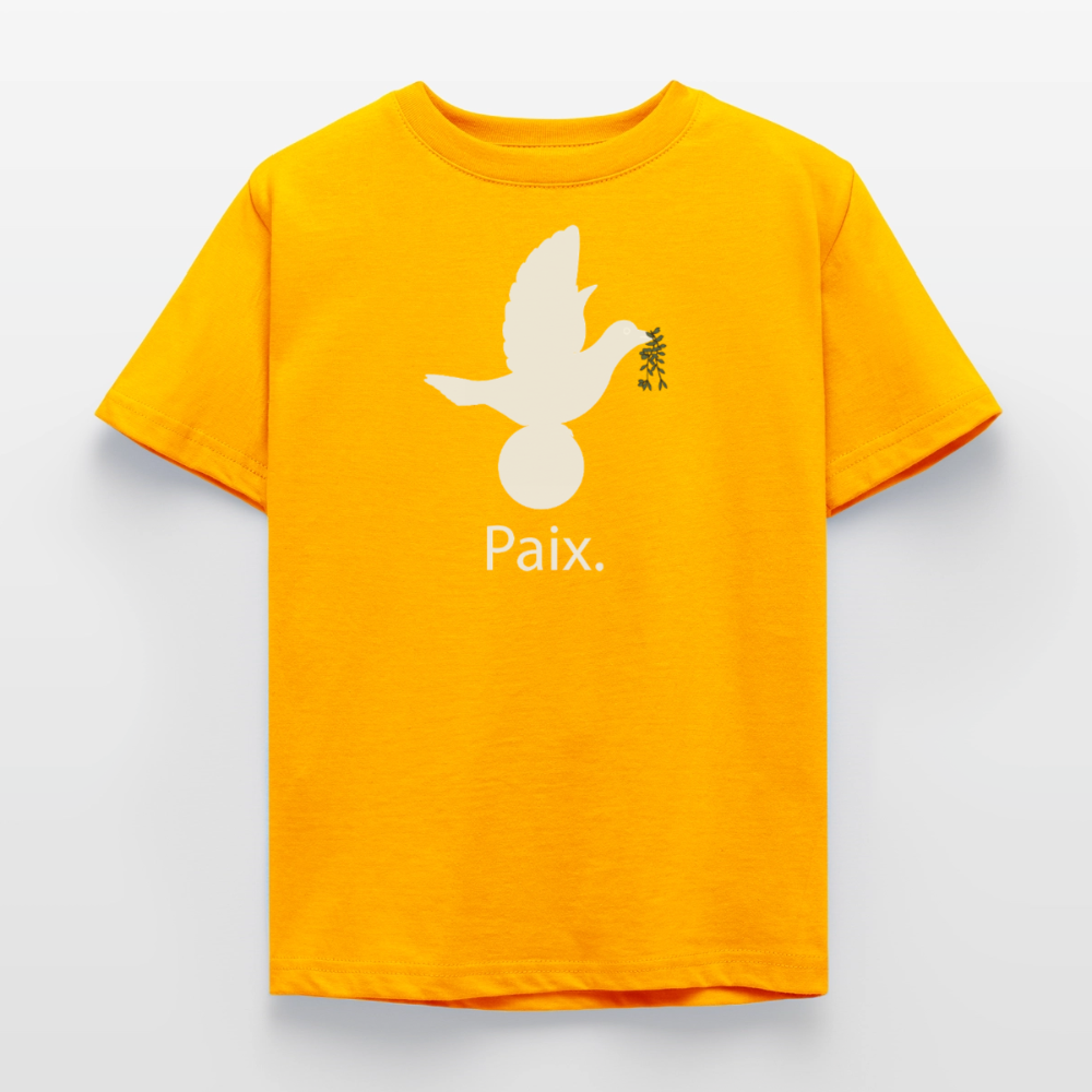 T-shirt Enfant Paix blanc - Lusoquot - or