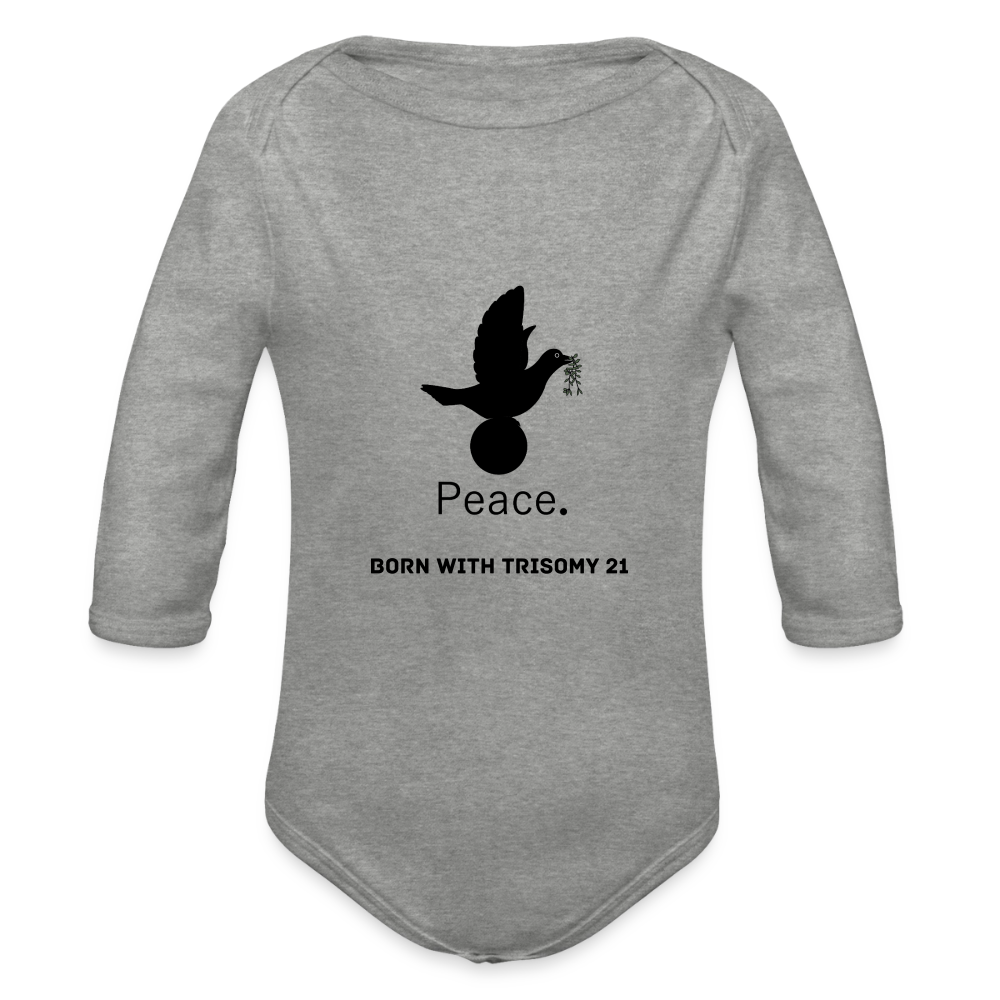 Body Bébé bio manches longues_peacenoir - gris chiné