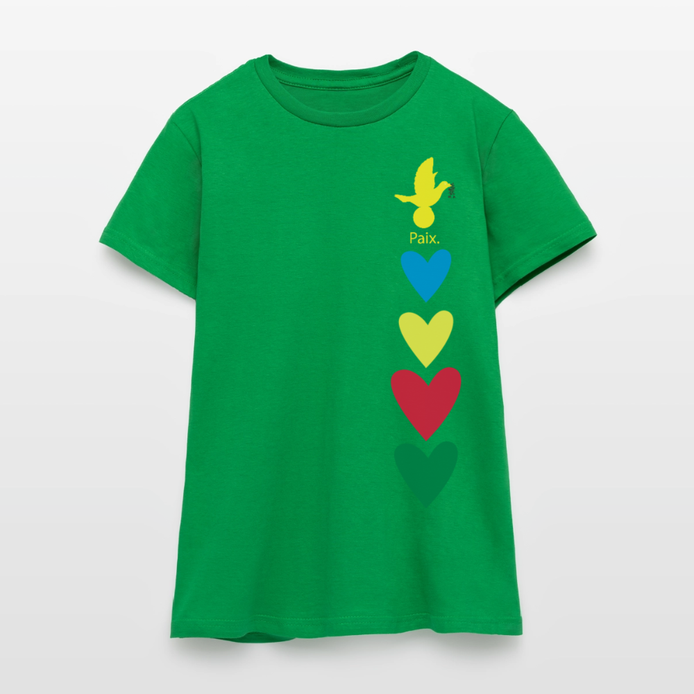T-shirt Femme journée mondiale trisomie - Paix jaune - vert