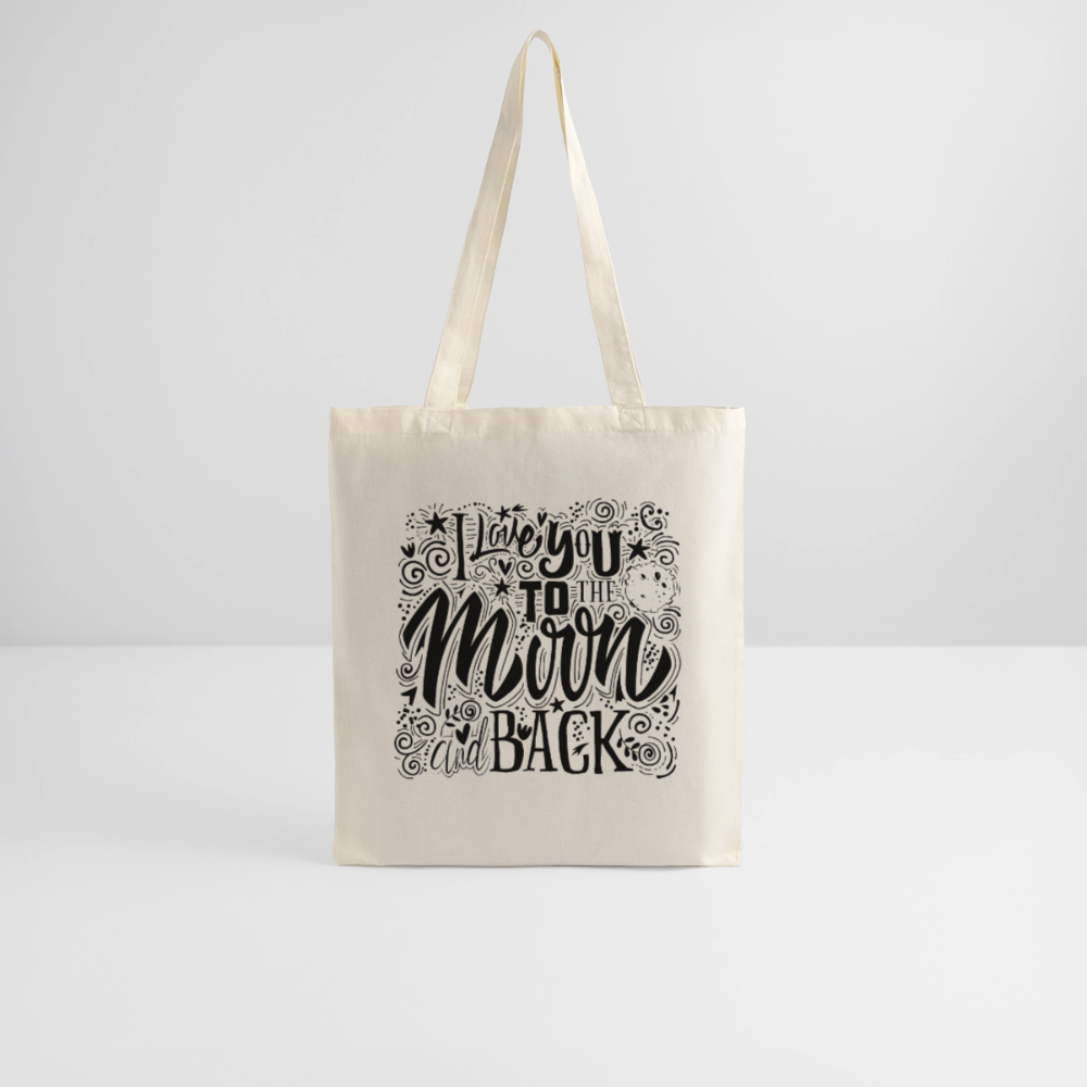 Tote Bag I love you to moon and back Peace noir - Lusoquot - nature