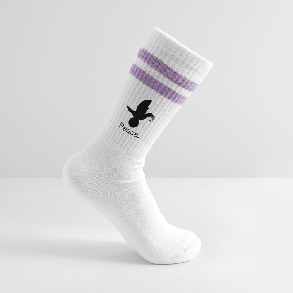 Chaussettes de tennis_peace_noir - blanc/lilas 