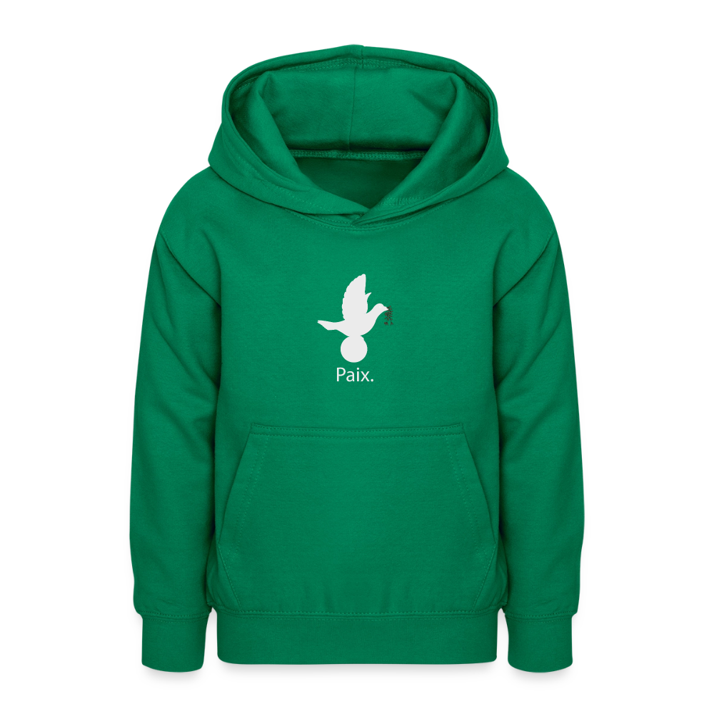 Sweat à capuche Ado Paix blanc - Lusoquot - vert