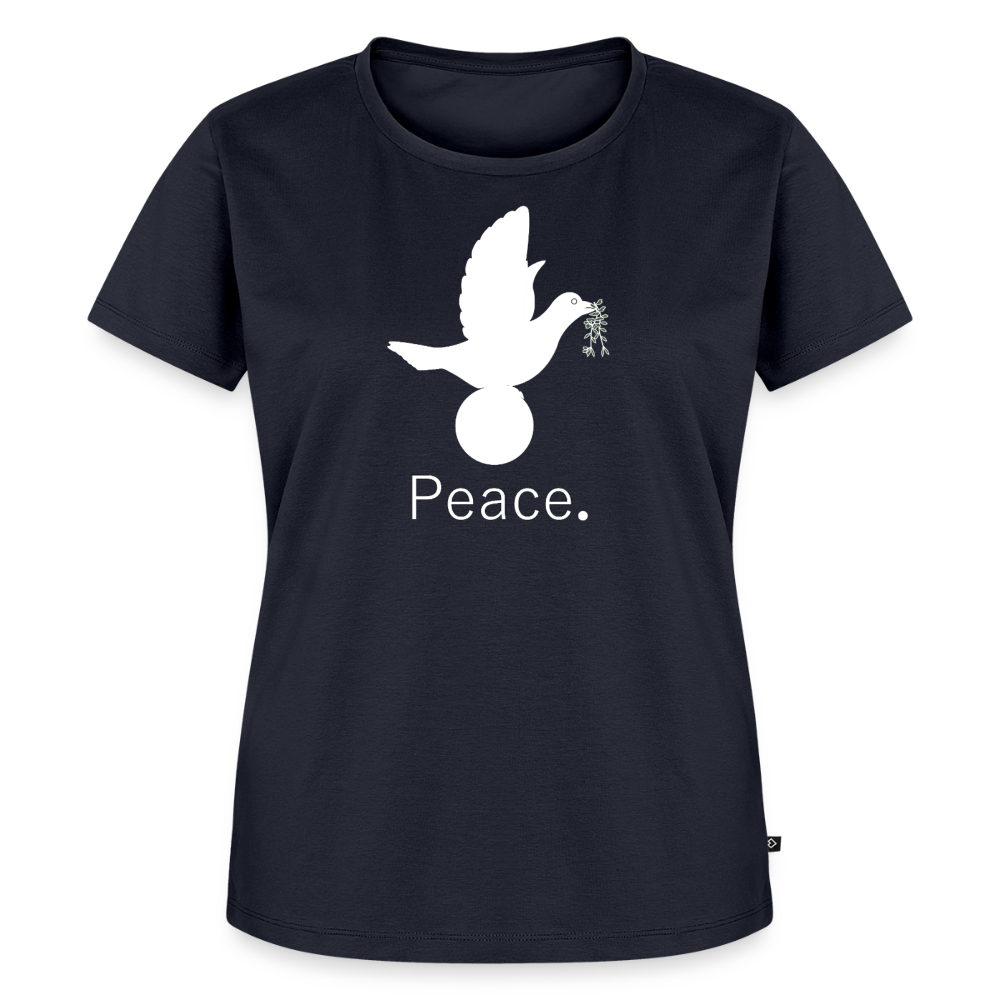 T-shirt Premium Femme Peace blanc - Lusoquot - bleu marine