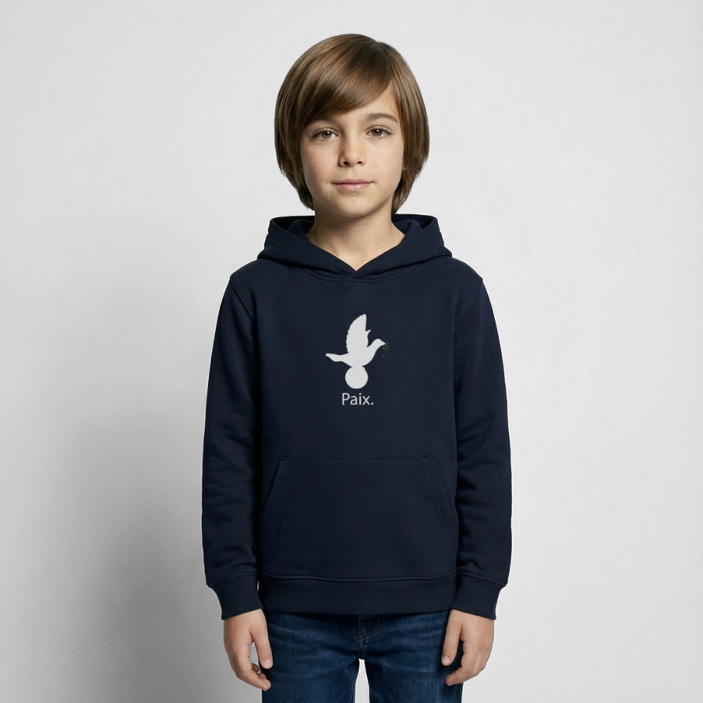 Sweat à capuche Enfant Paix blanc - Lusoquot - marine