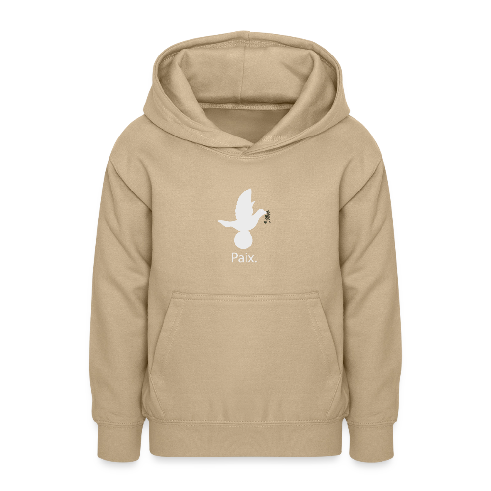 Sweat à capuche Ado Paix blanc - Lusoquot - jaune sable