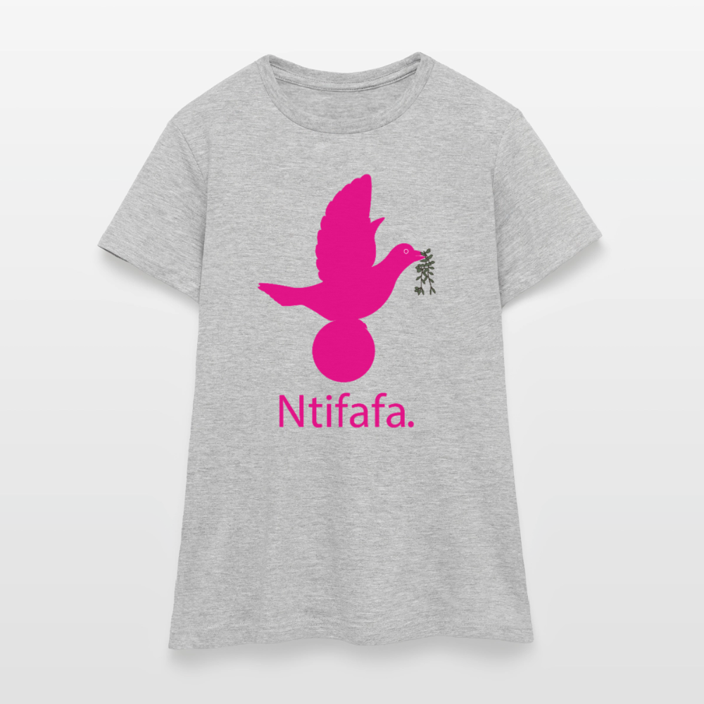 T-shirt Femme_ntifafa_rose - gris chiné
