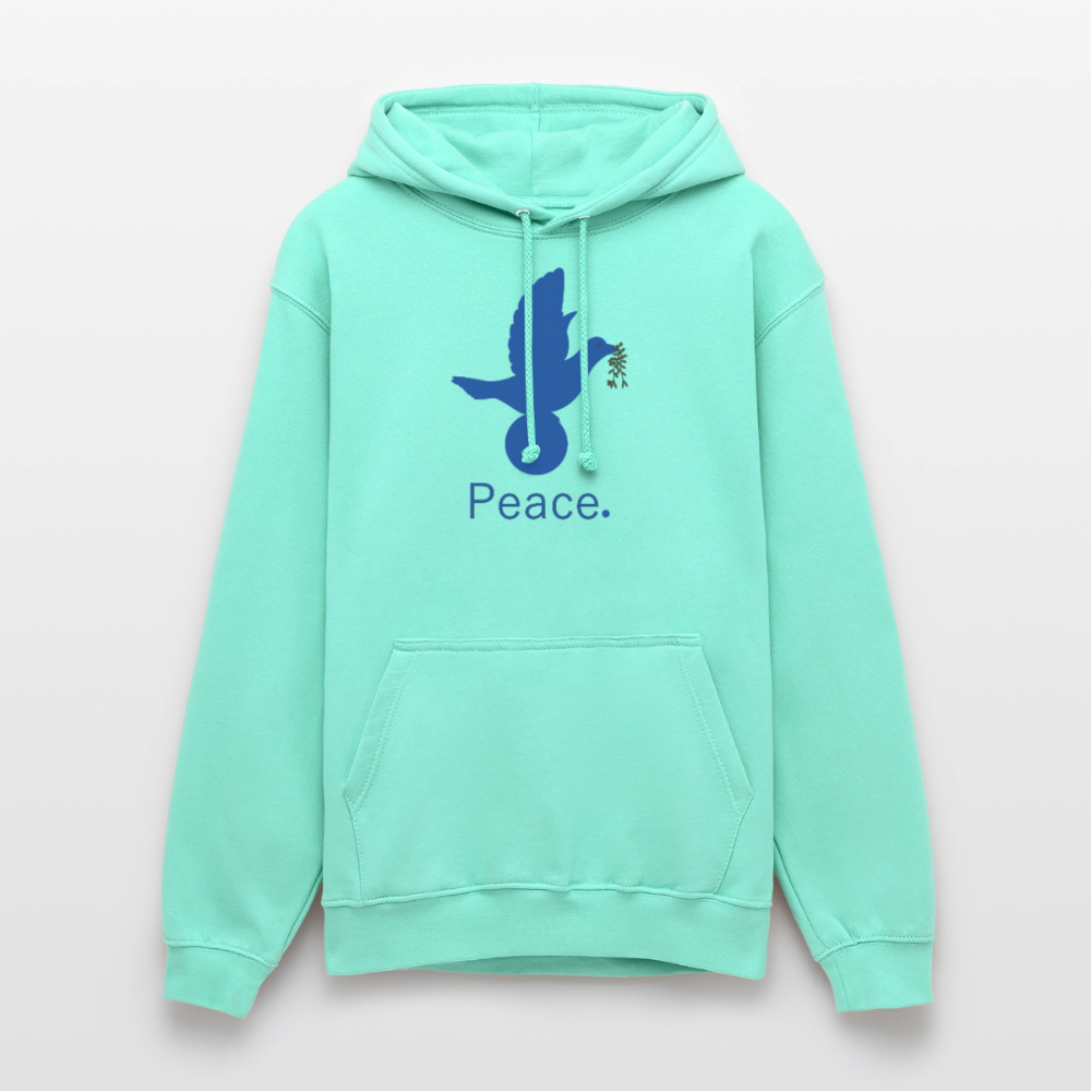 Sweat-shirt à capuche unisexe Peace bleu - menthe