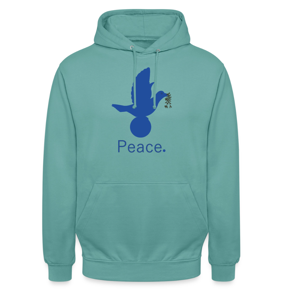 Sweat-shirt à capuche unisexe Peace bleu - turquoise pastel