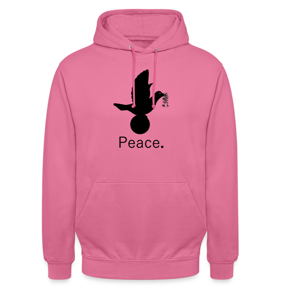 Sweat-shirt à capuche unisexe Peace noir Lusoquot - rose