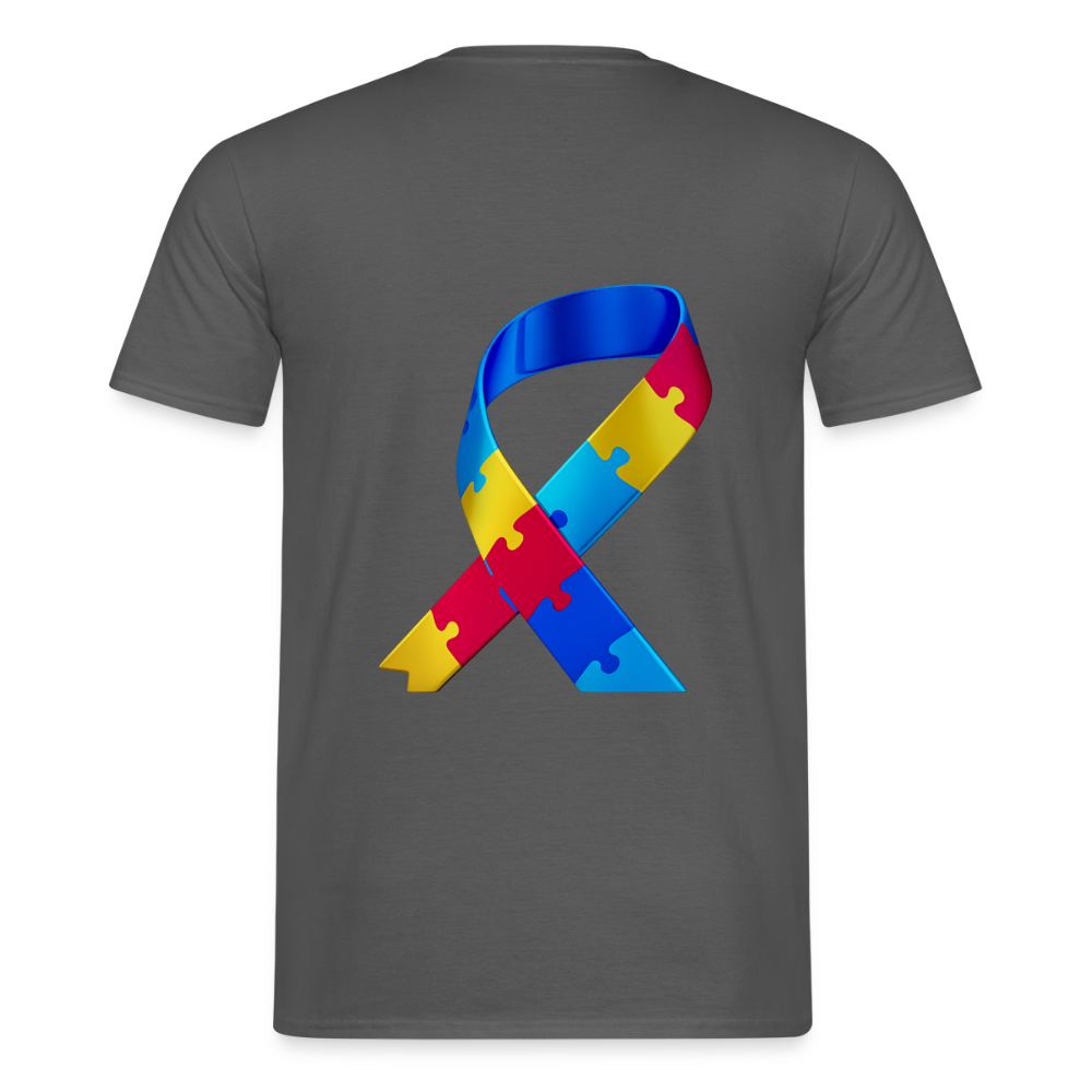 T-shirt Homme -journeemondiale trisomie 21 mars- Peace jaune - charbon