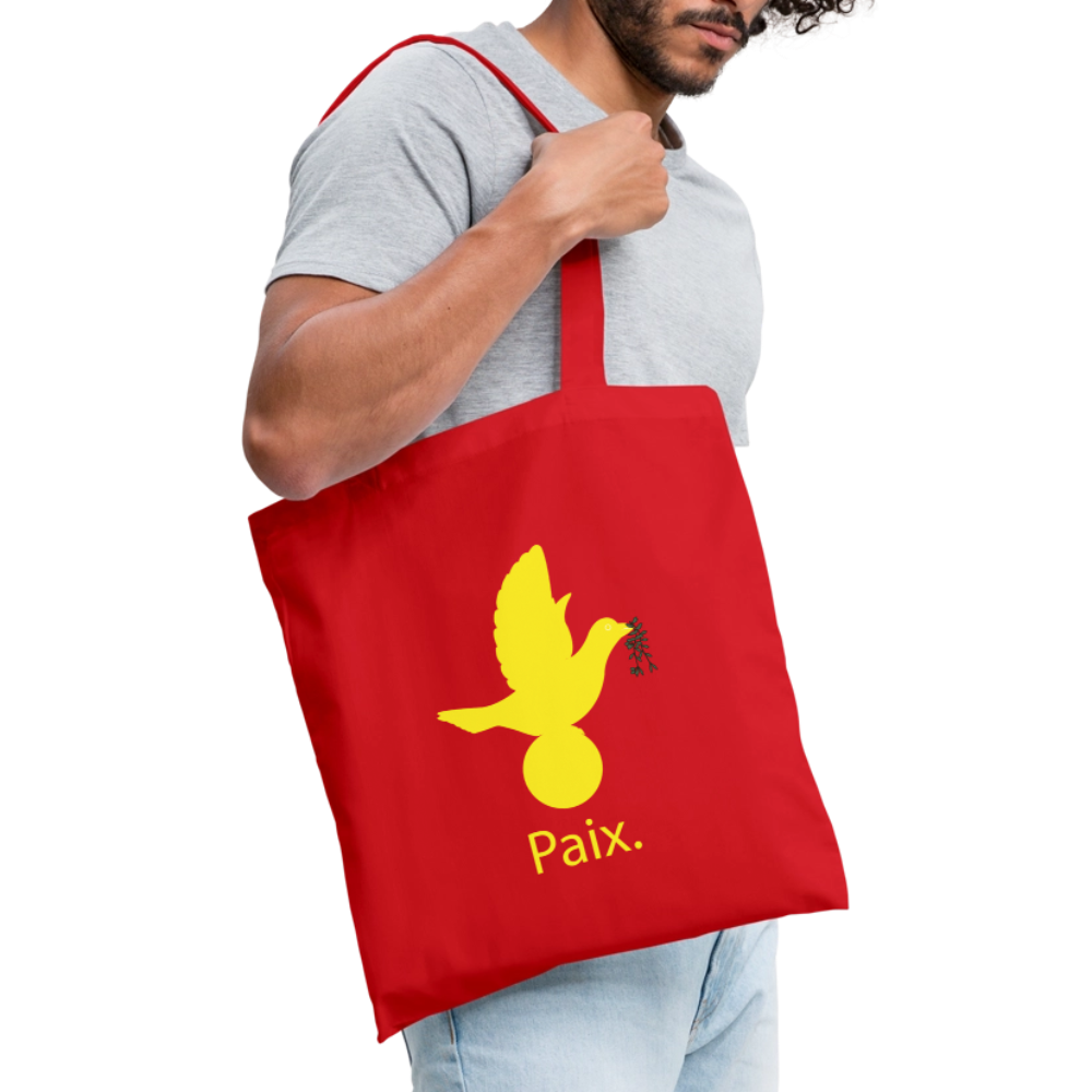 Tote Bag Paix jaune - Lusoquot - rouge