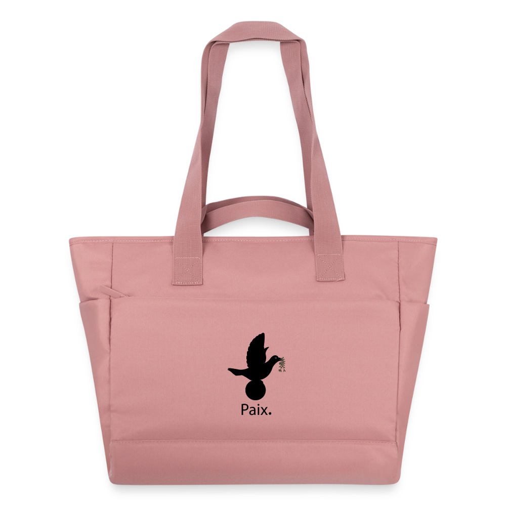Sac matelassé déperlant Paix noir - Lusoquot - rose poudré