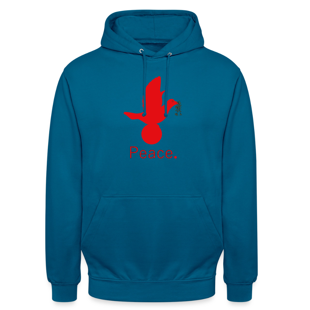 Sweat-shirt à capuche unisexe Peace rouge Lusoquot - bleu profond 