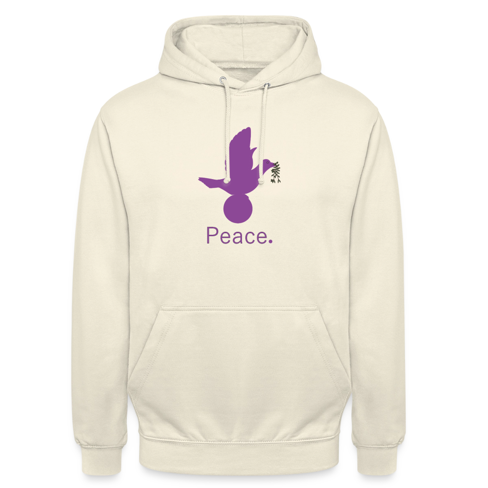 Sweat-shirt à capuche unisexe Peace mauve Lusoquot - vanille