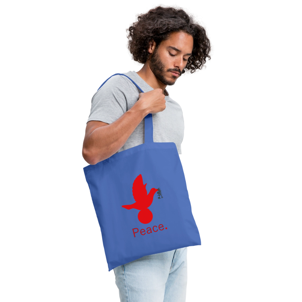 Tote Bag Peace rouge - Lusoquot - bleu pâle