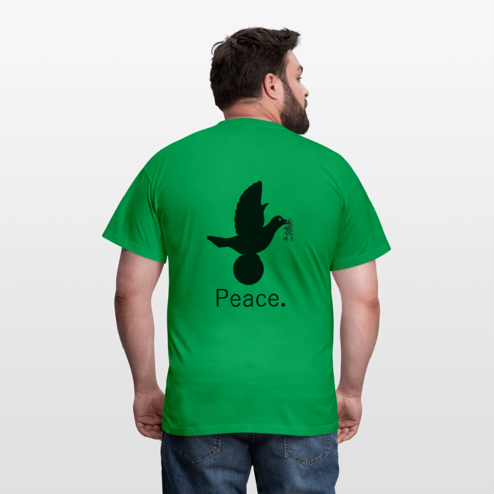 Men's T-Shirt_peace_noir - kelly green