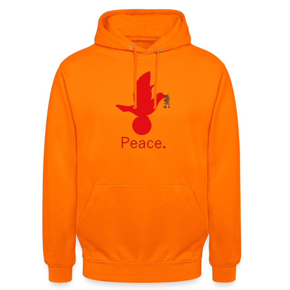 Sweat-shirt à capuche unisexe Peace rouge Lusoquot - orange