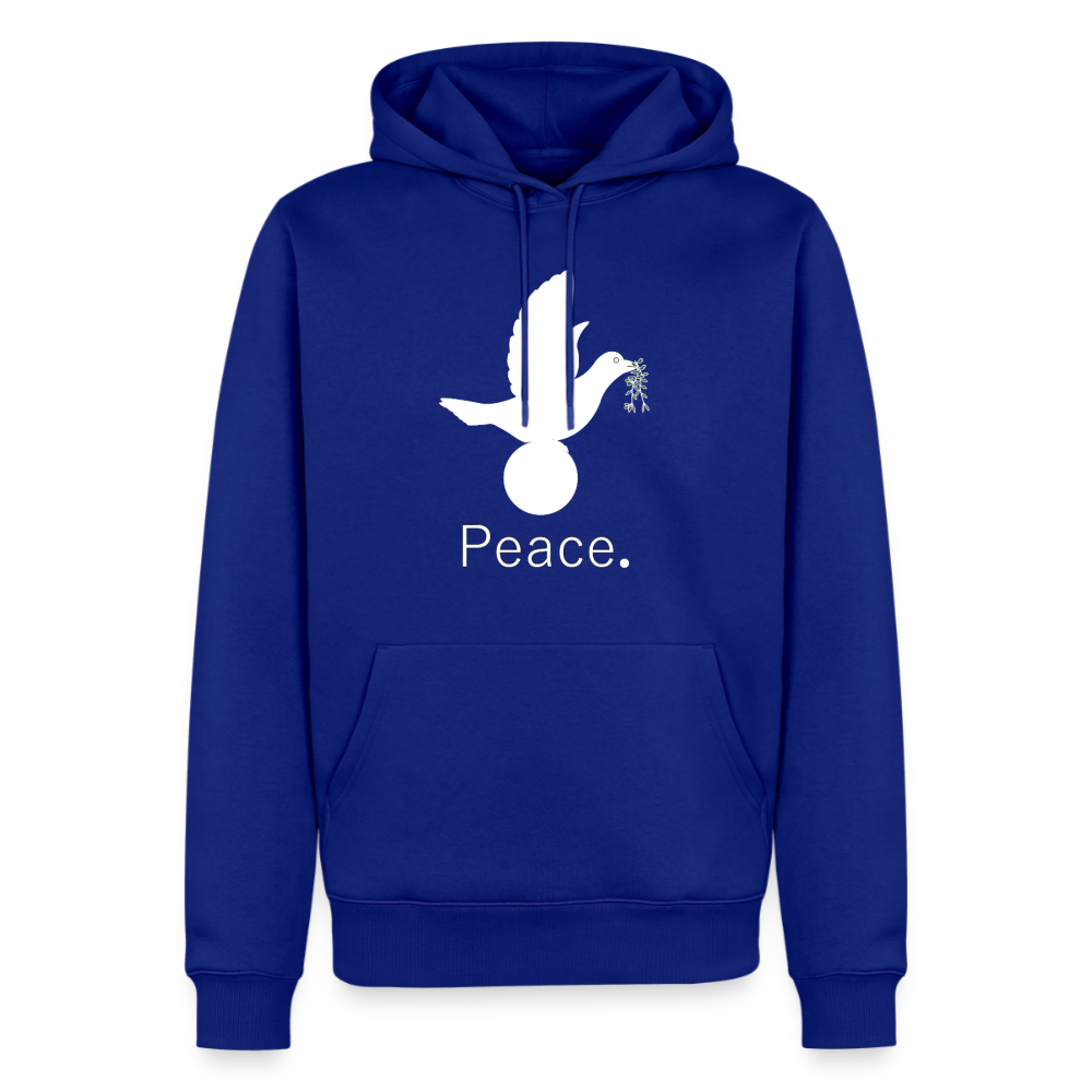 Sweat-shirt à capuche Premium pour hommes_peace_blanc - bleu roi