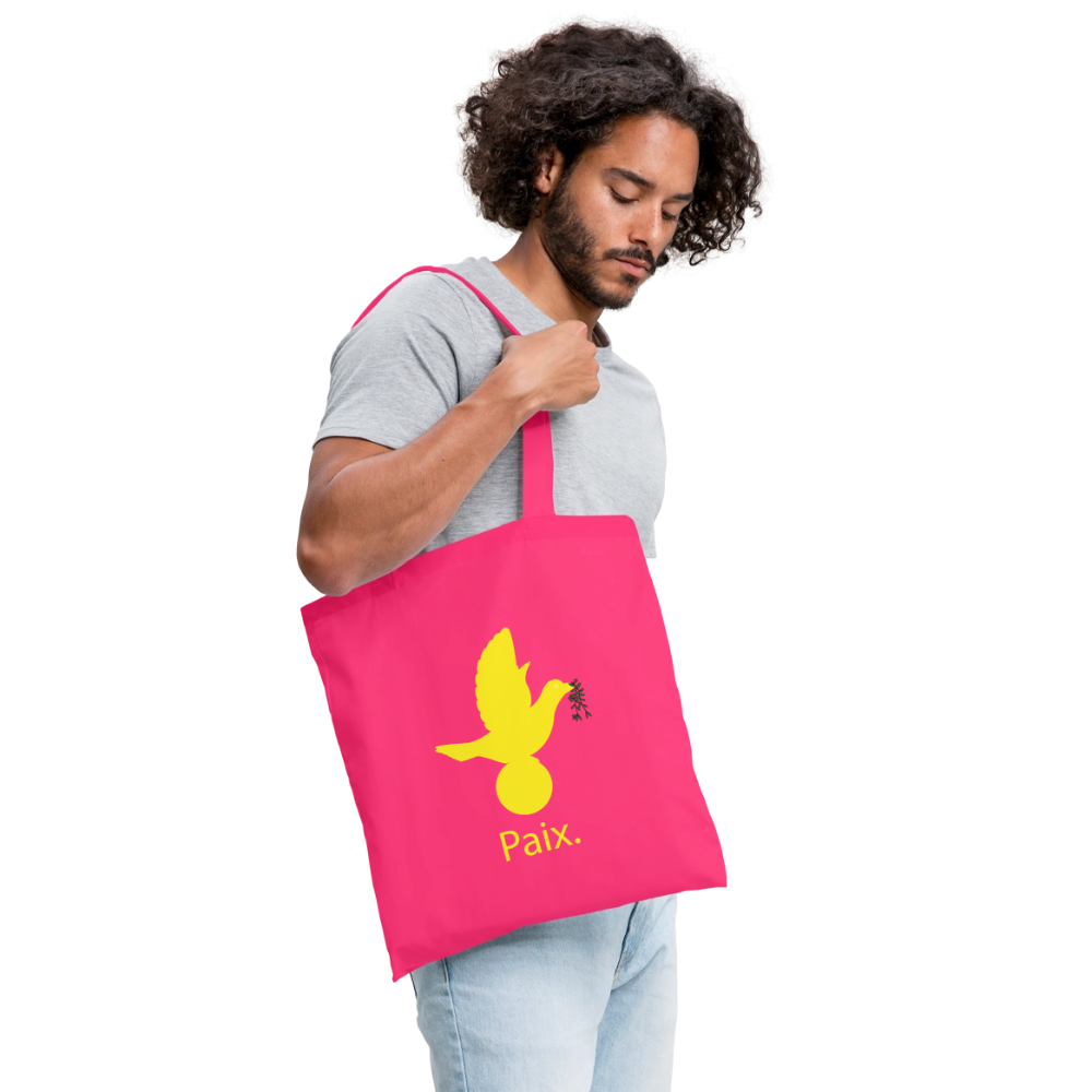 Tote Bag Paix jaune - Lusoquot - rose azalée