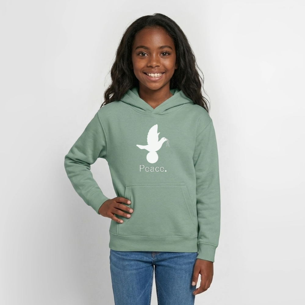 Sweat à capuche Ado_peaceblanc - vert-de-gris