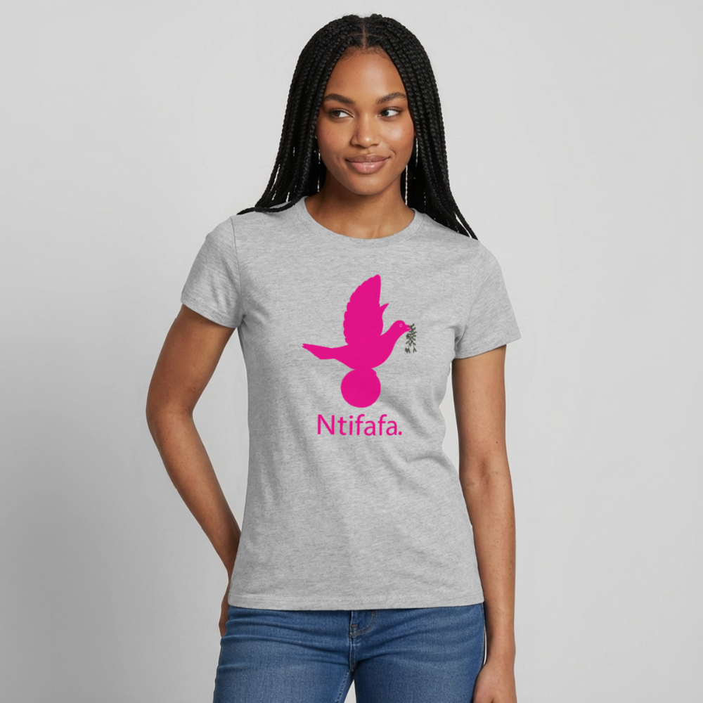 T-shirt Femme_ntifafa_rose - gris chiné