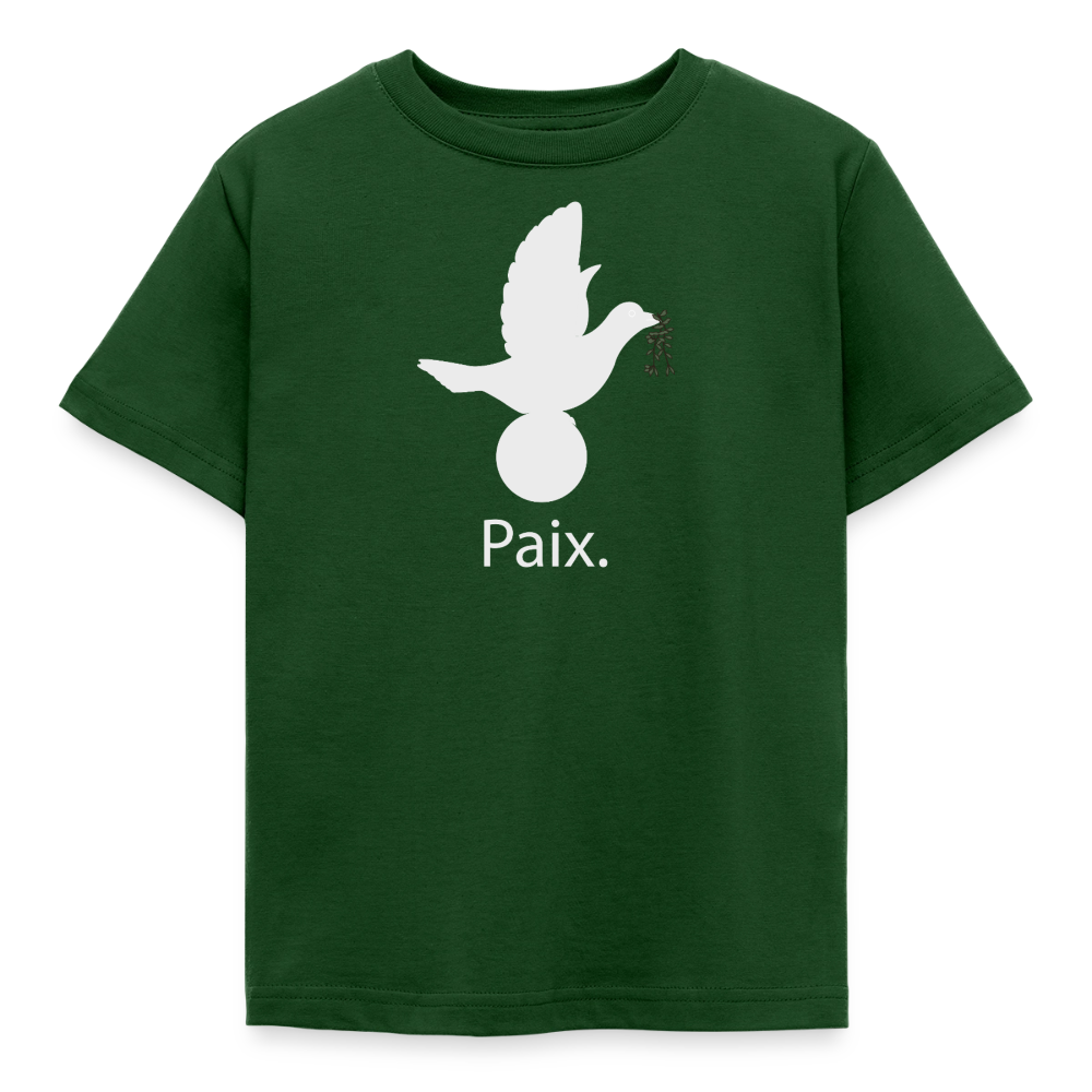 T-shirt Enfant Paix blanc - Lusoquot - vert forêt