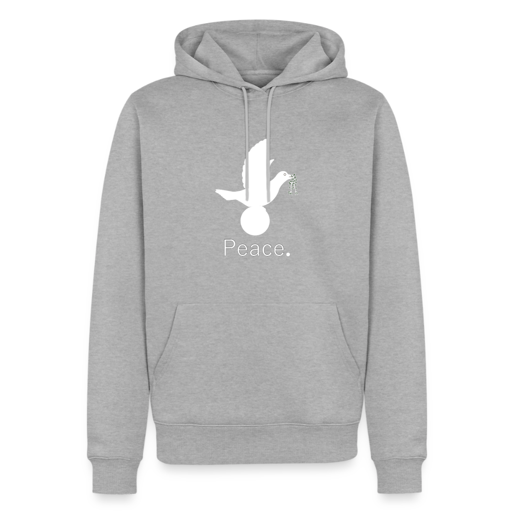 Sweat-shirt à capuche Premium pour hommes peace blanc - Lusoquot - gris chiné