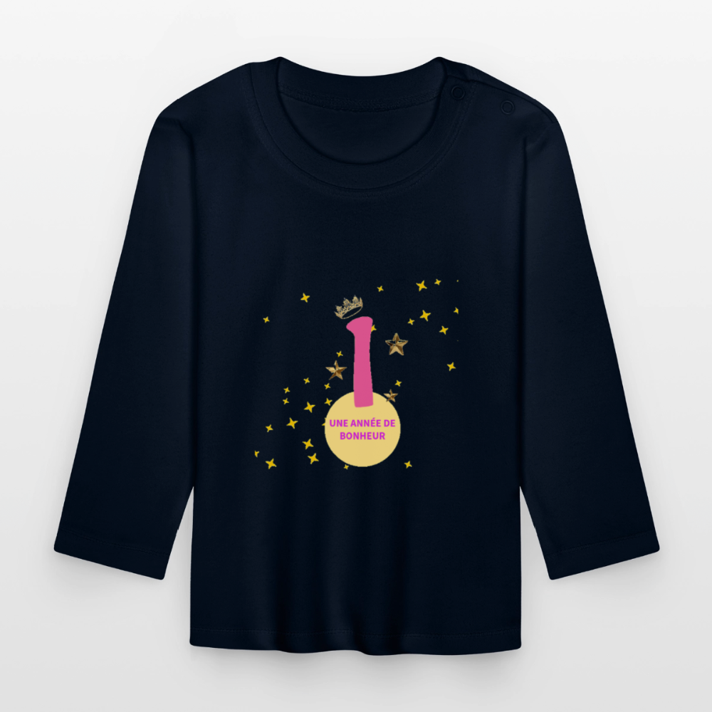 T-shirt manches longues Bébé anniversaire 1an - Lusoquot - marine