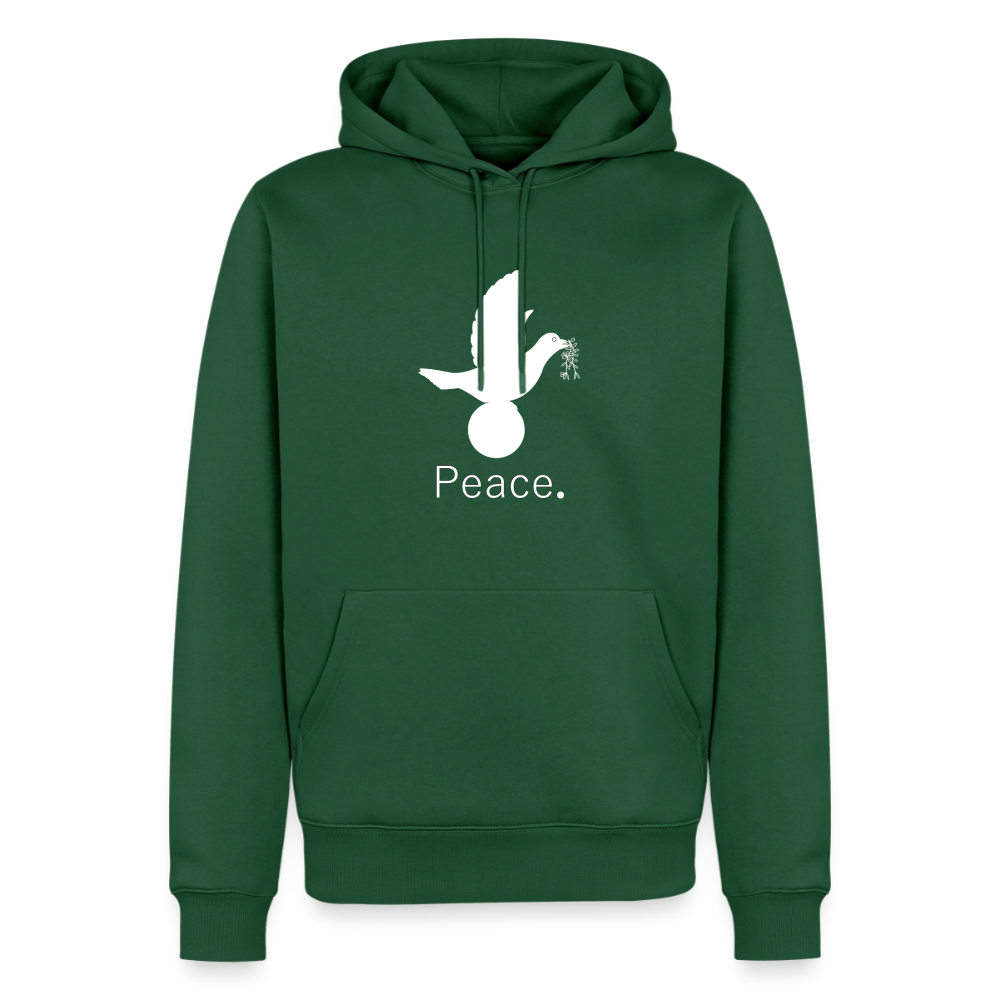 Sweat-shirt à capuche Premium pour hommes peace blanc - Lusoquot - vert bouteille