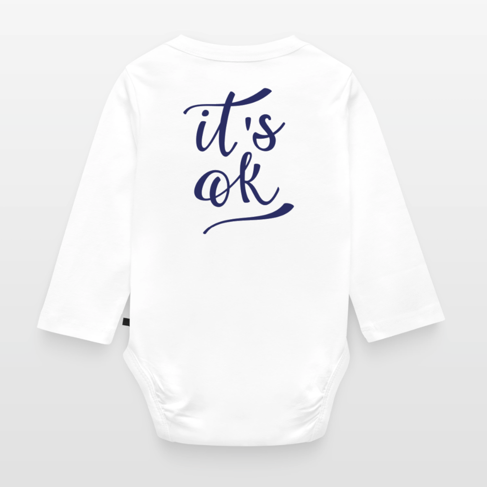 Body Bébé bio manches longues_peacebleu - blanc