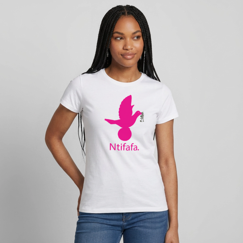 T-shirt Femme_ntifafa_rose - blanc