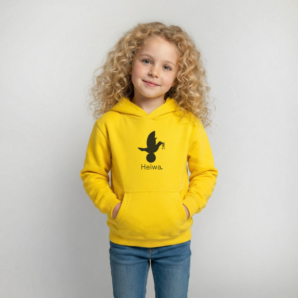 Sweat à capuche Enfant Heiwa noir - Lusoquot - jaune