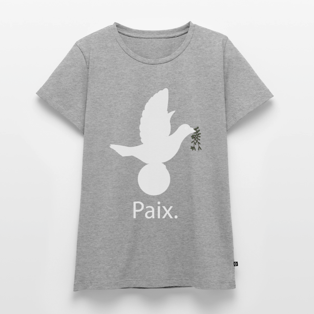 T-shirt Premium Femme Paix blanc - Lusoquot - gris chiné