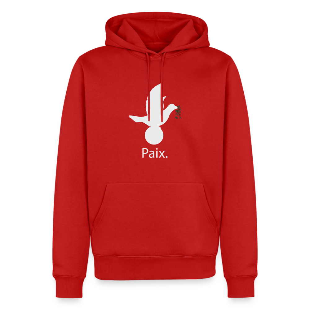 Sweat-shirt à capuche Premium pour hommes Paix blanc - Lusoquot - rouge