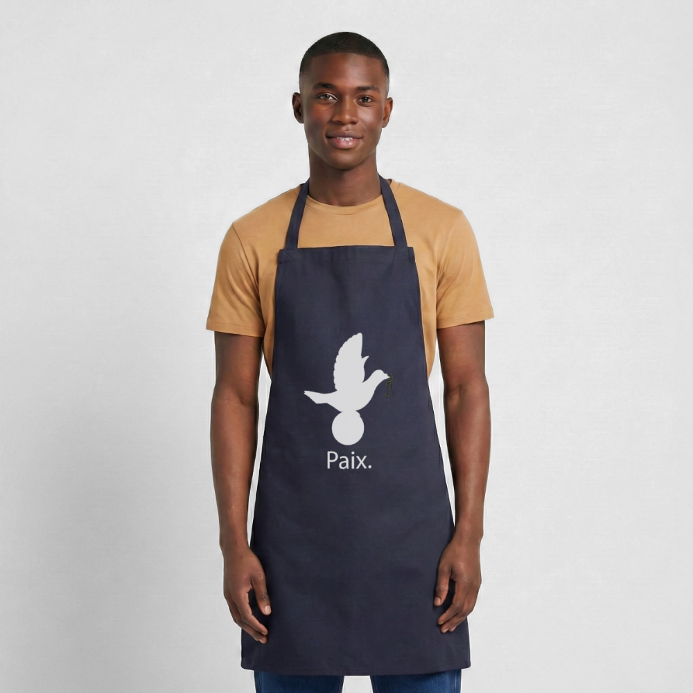 Tablier de cuisine Paix blanc - Lusoquot - marine