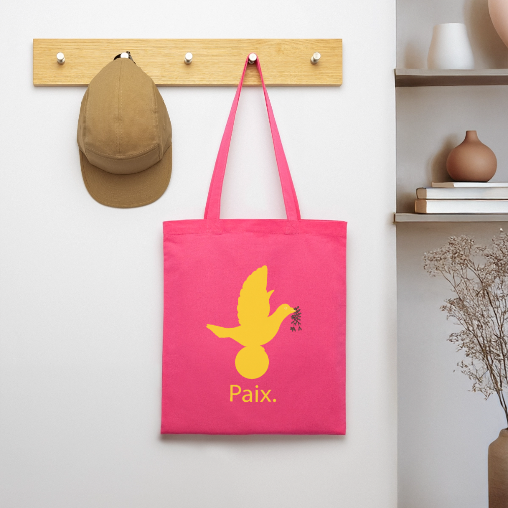 Tote Bag Paix jaune - Lusoquot - rose azalée