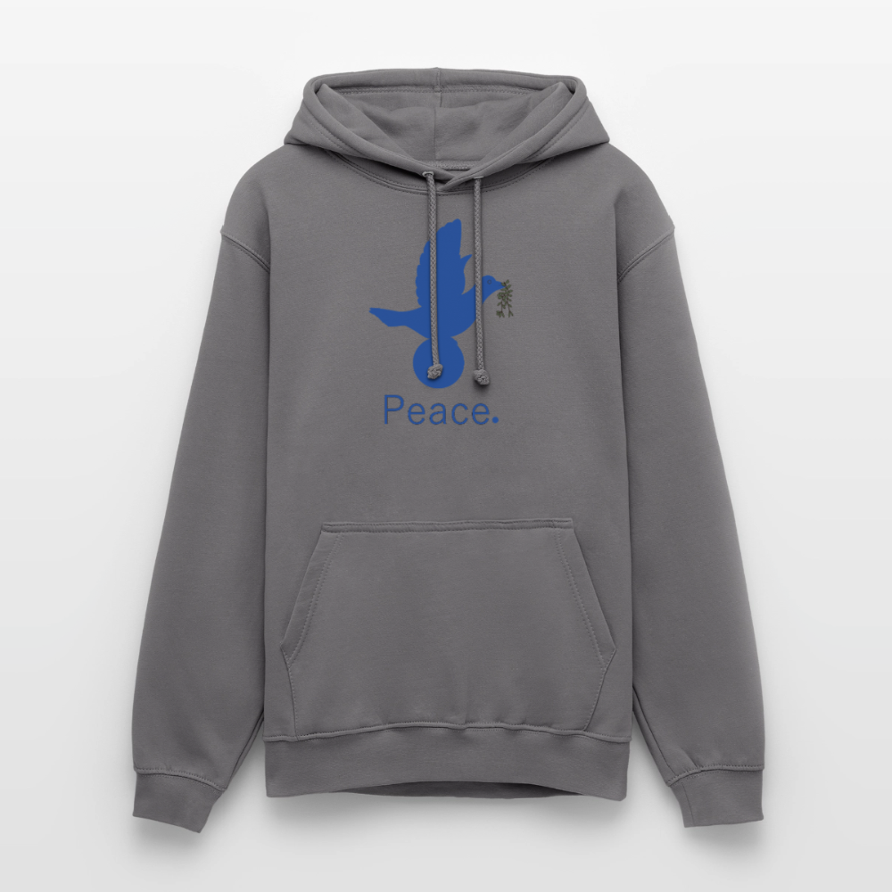 Sweat-shirt à capuche unisexe Peace bleu - gris éléphant