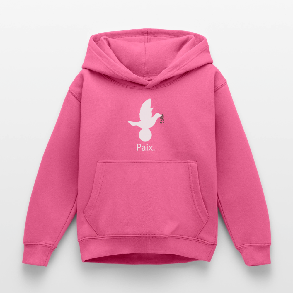 Sweat à capuche Enfant Paix blanc - Lusoquot - rose