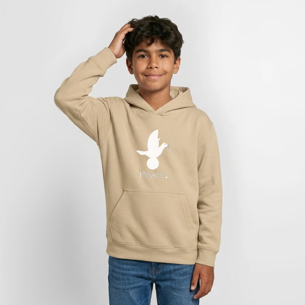 Sweat à capuche Ado_peaceblanc - jaune sable